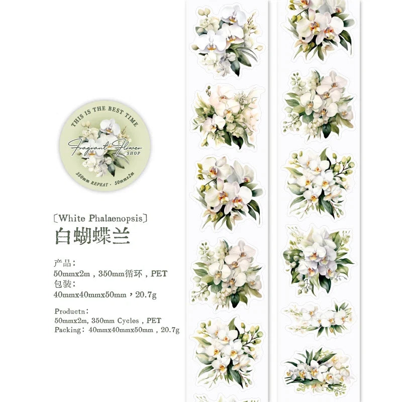Journal GO Flower Washi Tape Set | Fragrant Scrapbooking Decorative Tape