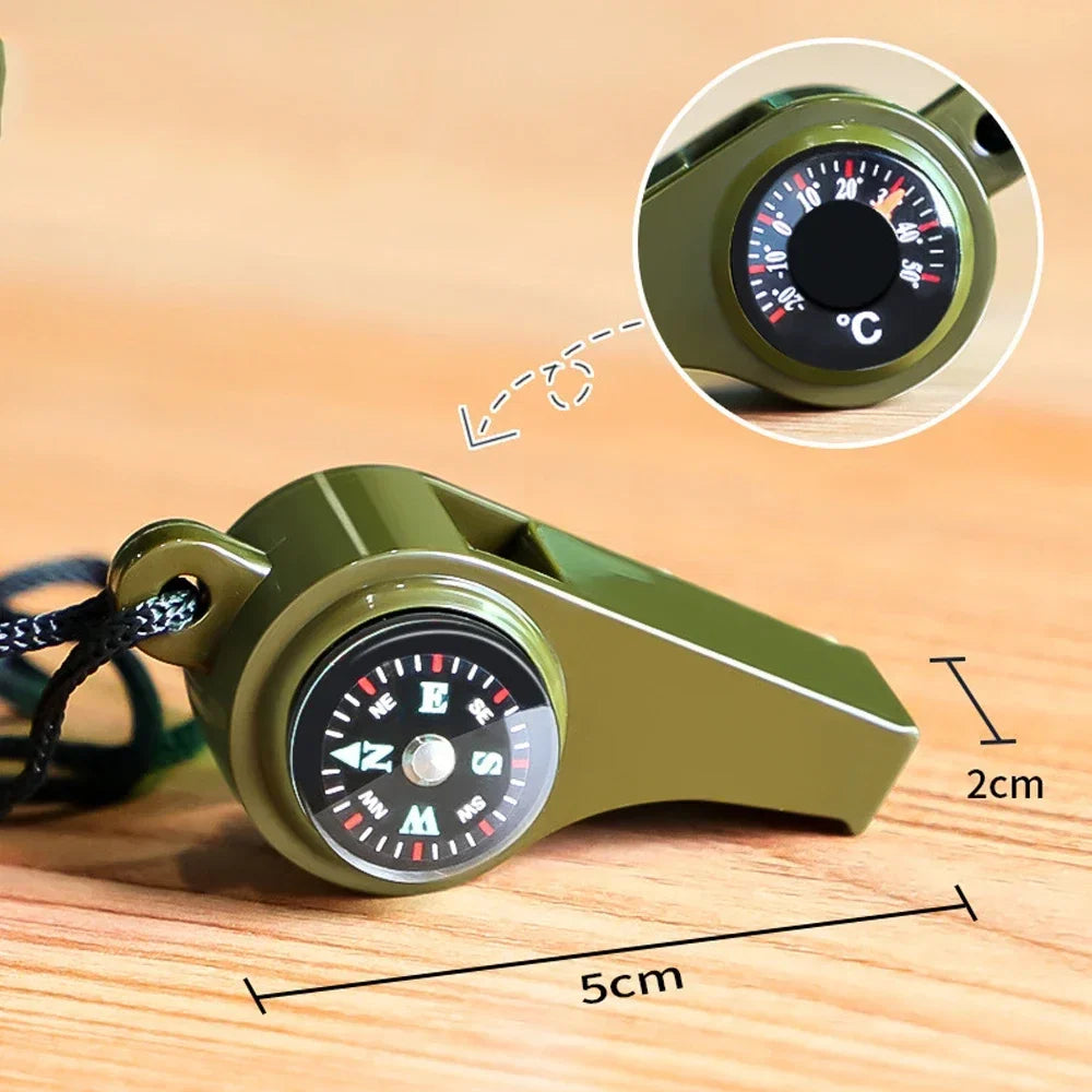3-in-1 Compass Whistle Thermometer | Portable Outdoor Survival Tool