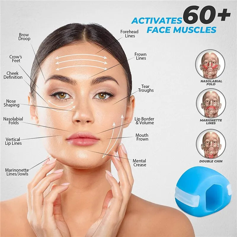 Jawline Exerciser Facial Toner | Food-Grade Silicone Jaw Muscle Training Ball