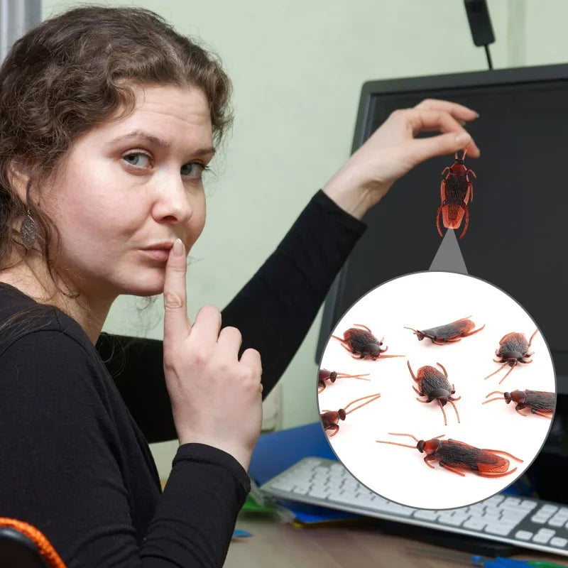50 Halloween Plastic Cockroaches | Realistic Gag Props for Pranks