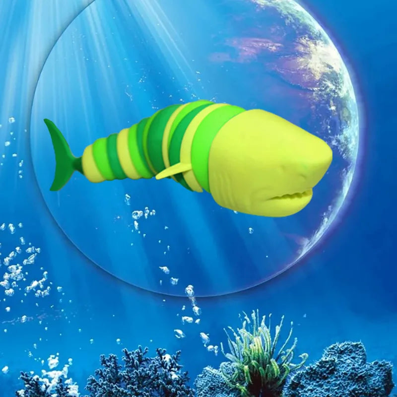 3D Articulated Shark Stress Reliever Hand Toy | Sensory Fidget Toy for Adults and Kids