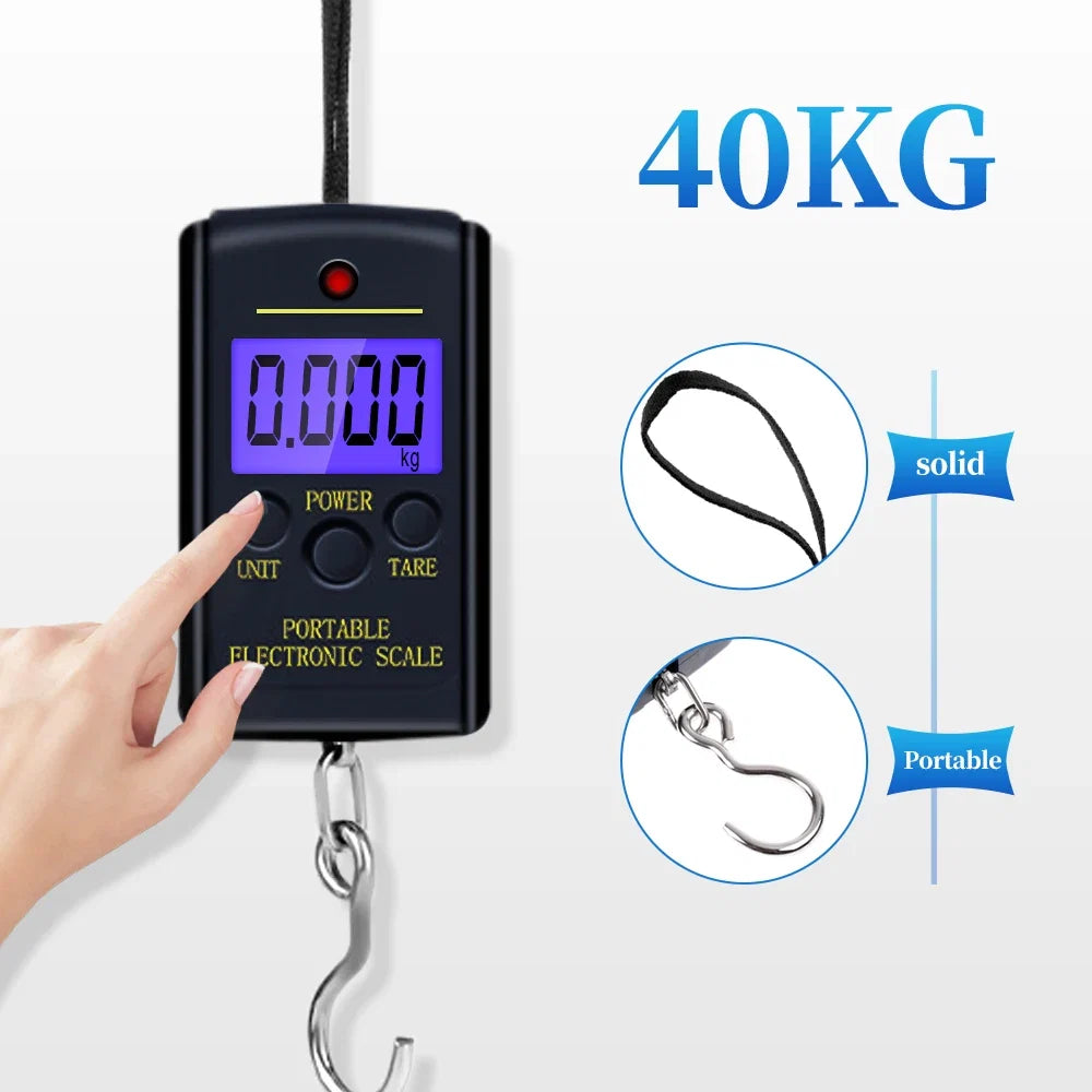 Portable 40kg Hanging Digital Scale for Fishing and Luggage Travel