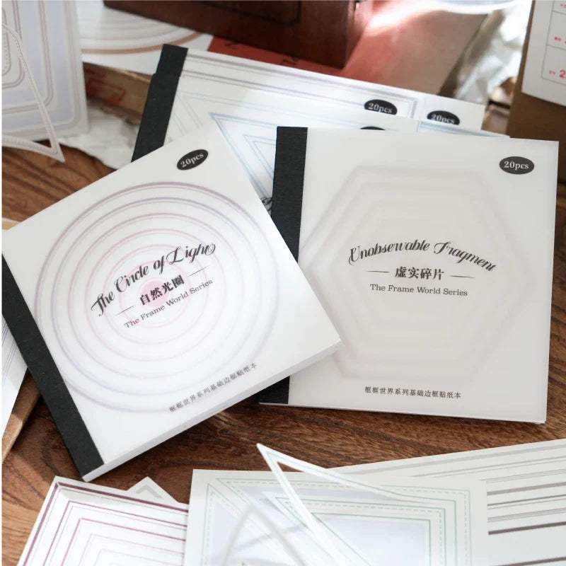 Scrapbooking Frame Stickers | 20pcs Decorative Border Stickers for Junk Journal