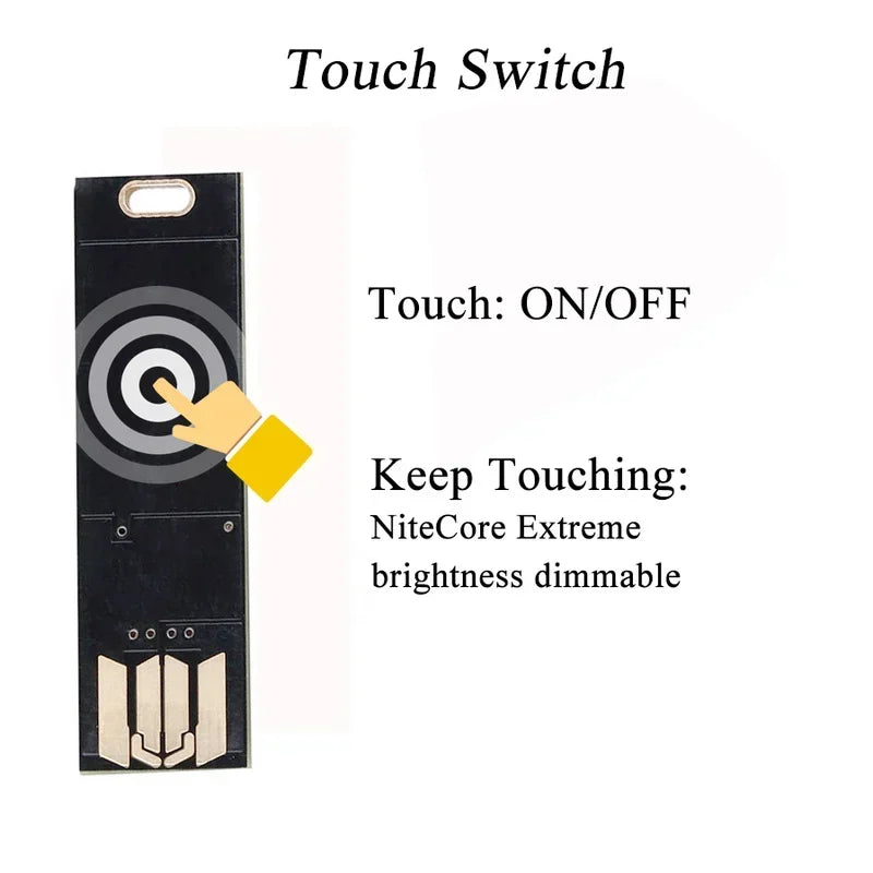 Mini USB Card Light | 6 LED Touch Dimming Keychain Night Light