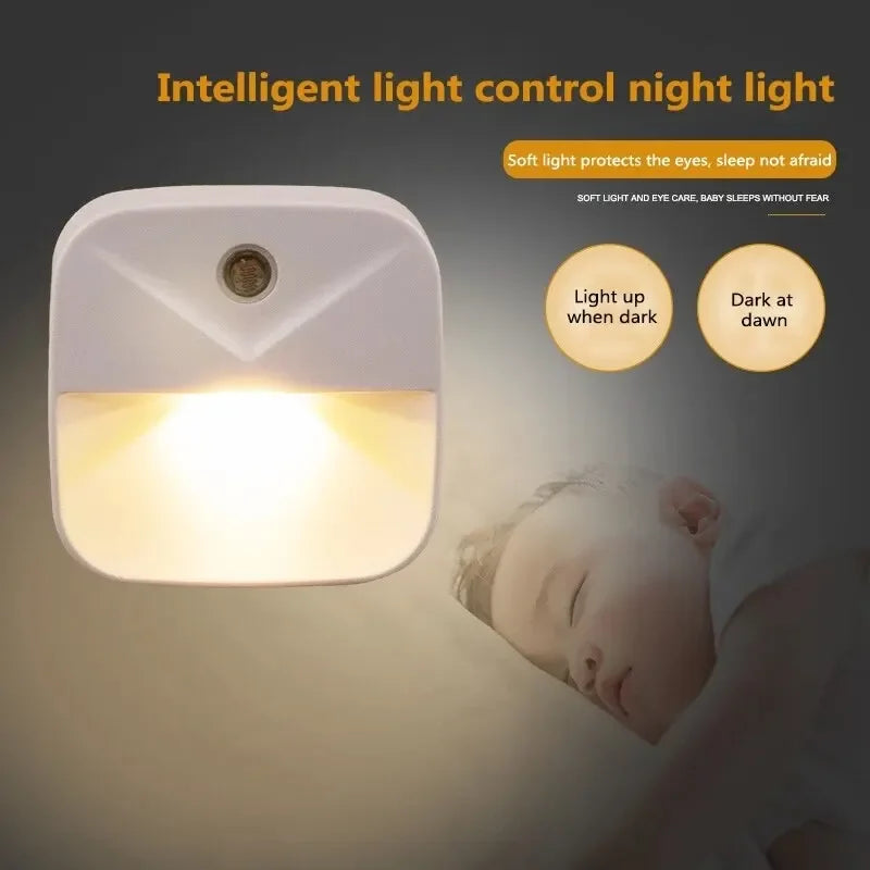 Smart Motion Sensor Night Light | EU Plug LED Wall Lamp for Home Safety