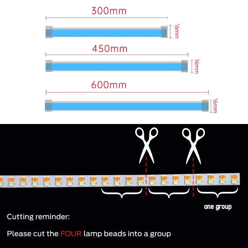 2pcs 12V Motorcycle LED Turn Signal Lights | DRL Daytime Running Lights Tail Light Strip