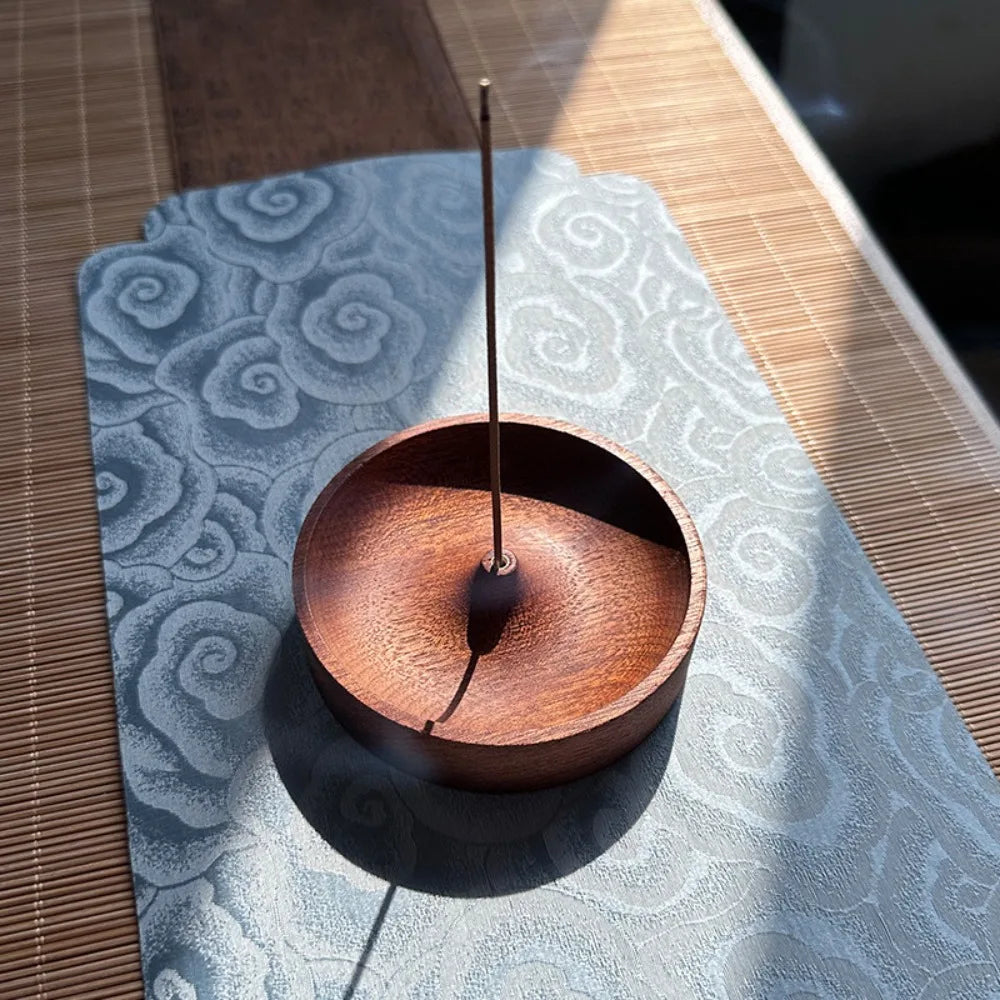 Solid Walnut Incense Burner | Handmade Wood Backflow Tea Ceremony Holder
