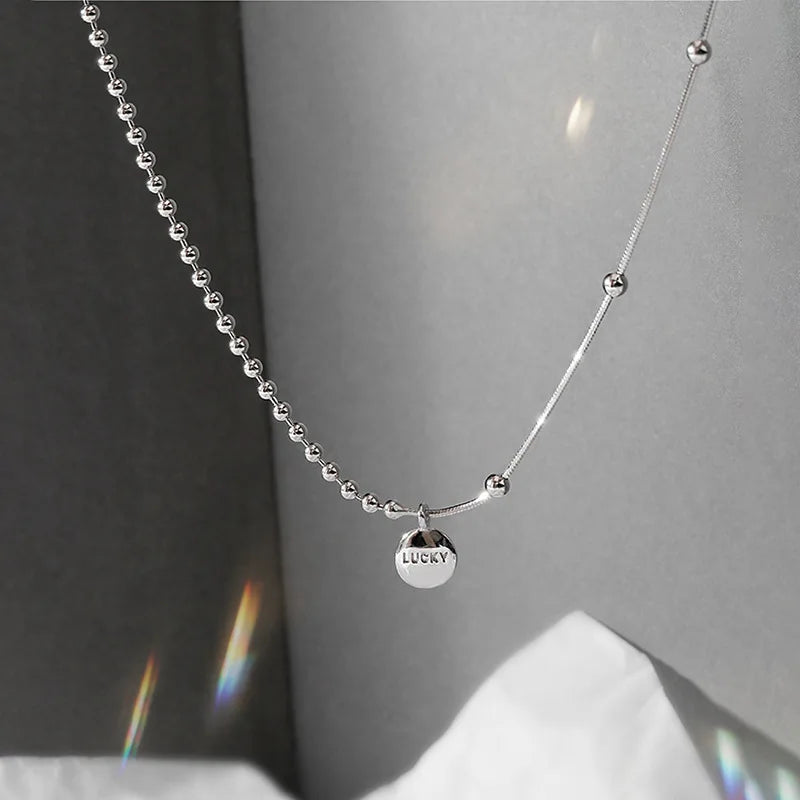 Lucky Pendant Choker Necklace in 925 Sterling Silver | Trendy Women's Jewelry