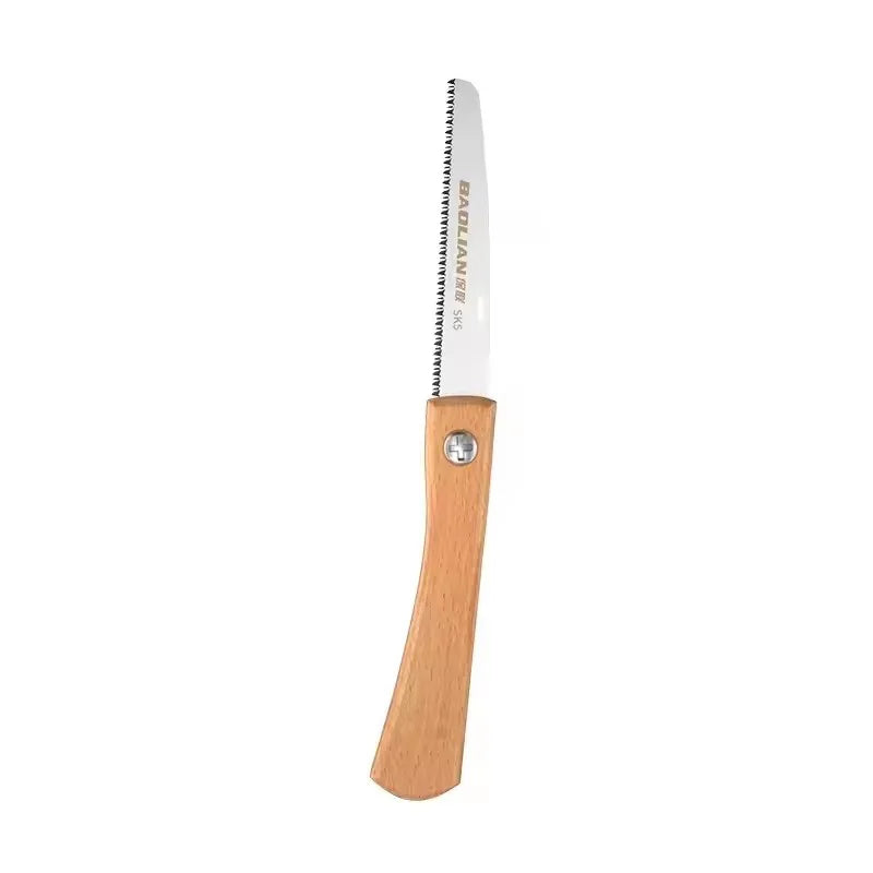 Folding Mini Hand Saw | Non-slip Wooden Handle Pull Type Saw for Flush Cut Woodworking and Plastic