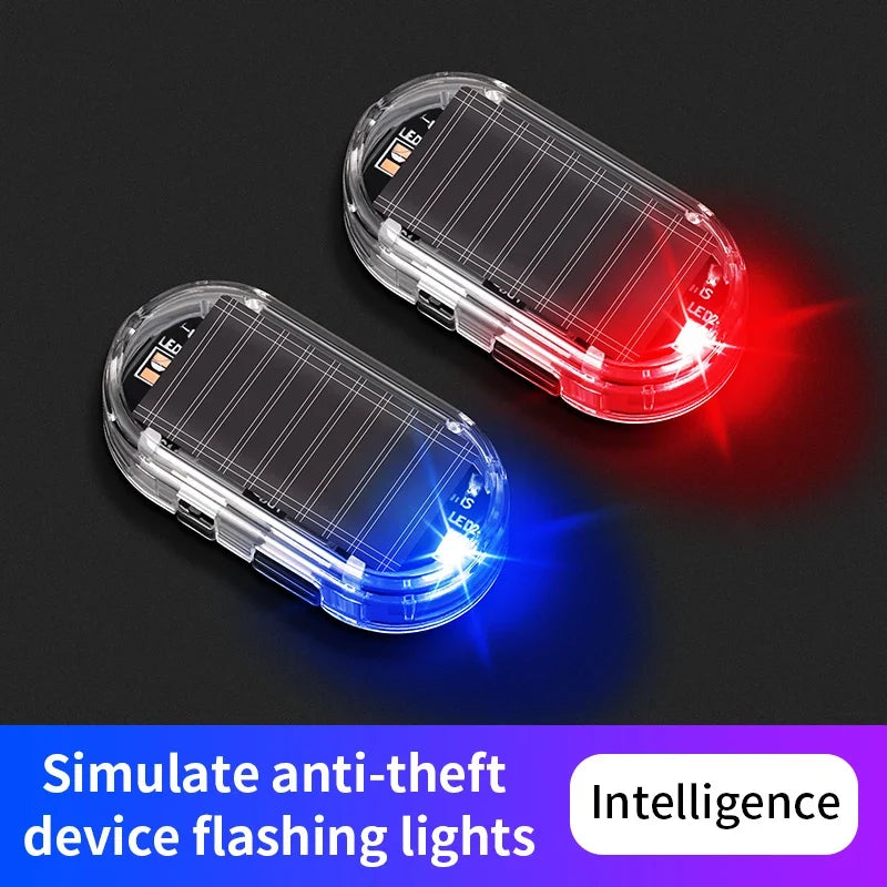 Solar Powered Car Warning Flashing Light | Interior LED Decorative Light