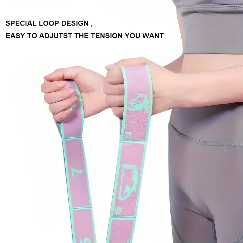 Yoga Stretching Belt | Elastic Resistance Band with Loop Design for Pilates