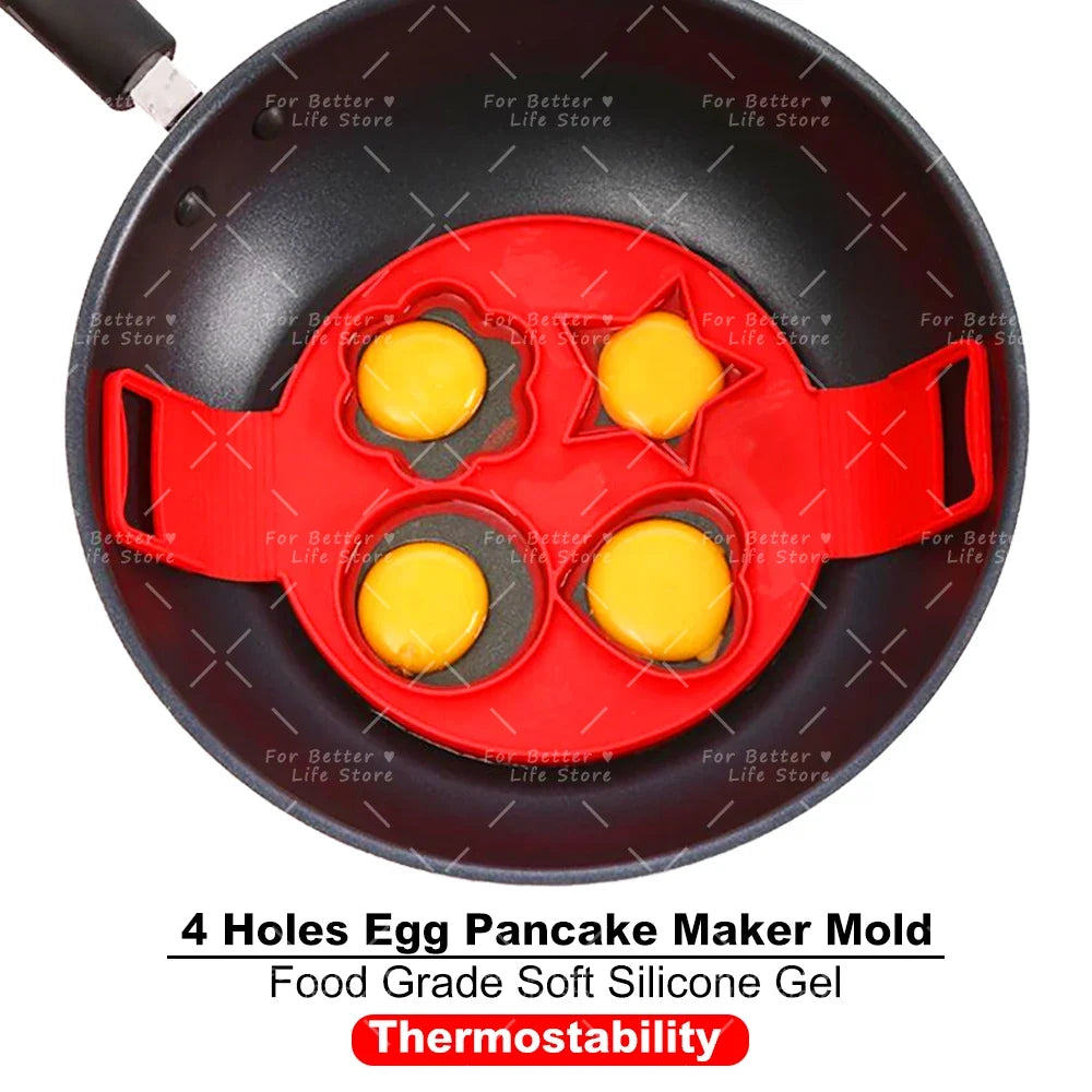 6 Style Egg Pancake Ring Set | Food Grade Silicone Molds for Kitchen
