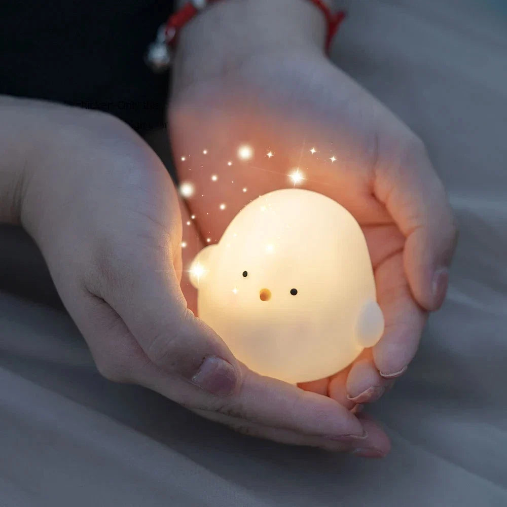 Cute Chicken Night Light | Soft Glow Bedside Lamp for Kids Room