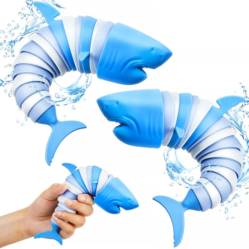 3D Articulated Shark Stress Reliever Hand Toy | Sensory Fidget Toy for Adults and Kids