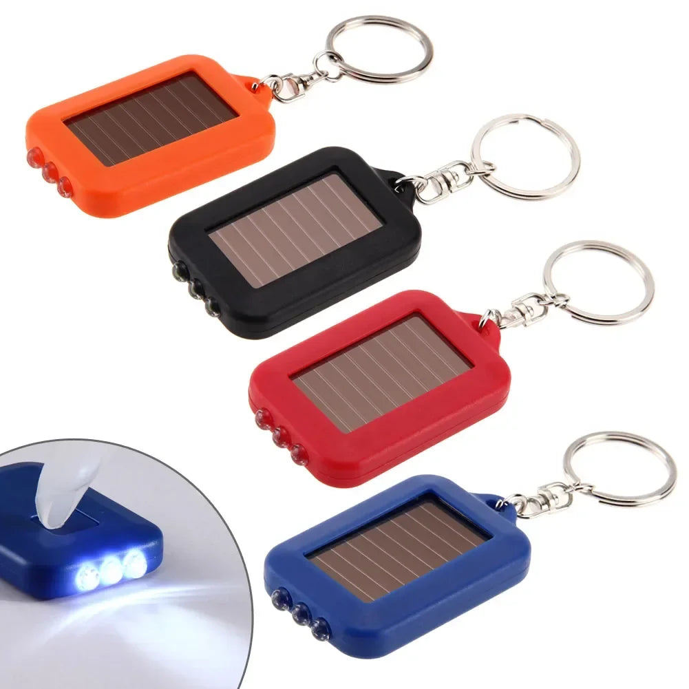 Portable LED Keychain Solar Flashlight | Mini Self-Defense Torch for Outdoor Hiking