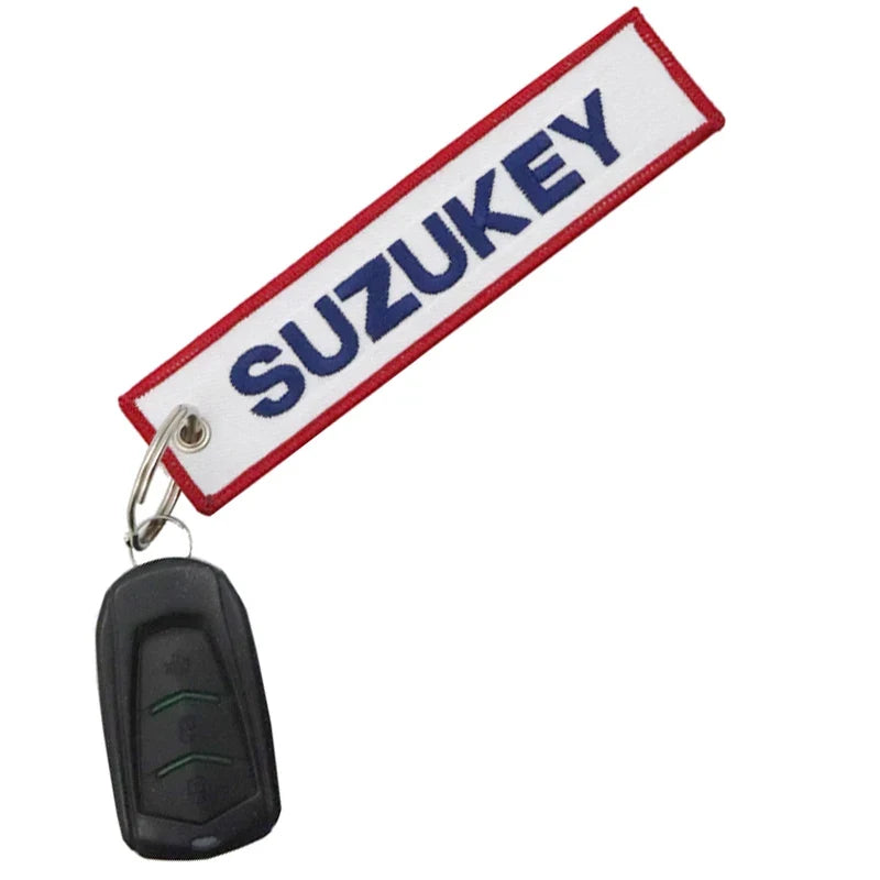 JDM SUZUKEY Logo Key Chain | Double Sided Embroidery Motorcycle Keyring