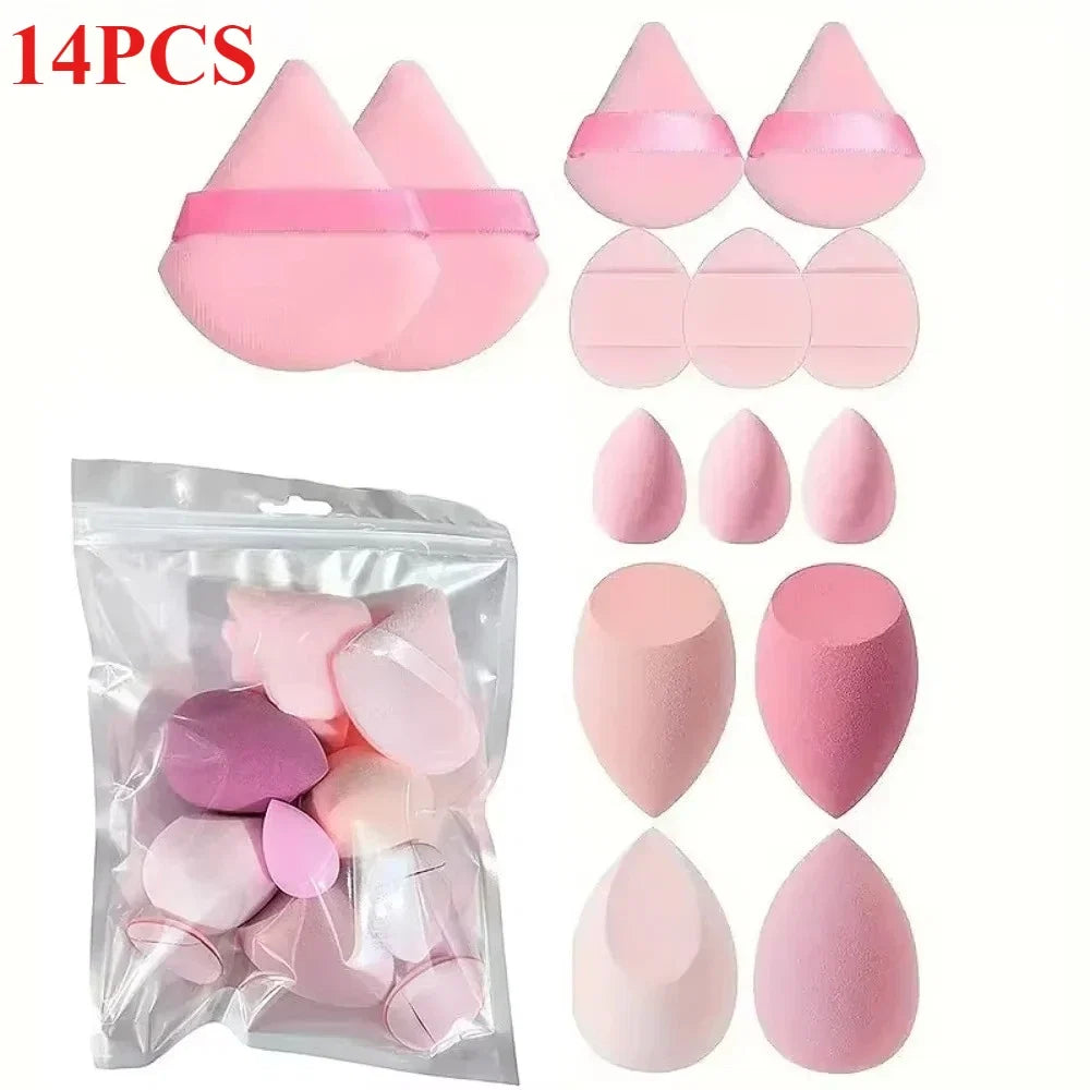 14PCS Makeup Sponge Set | Foundation Blender & Powder Puff Kit