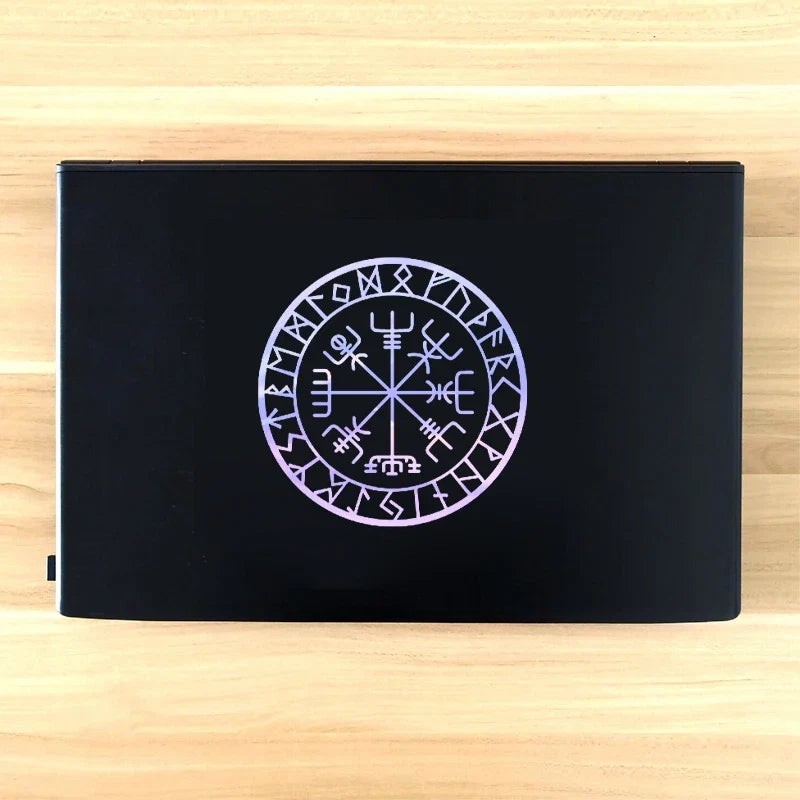 Viking Protection Runes Vegvisir Compass Talisman Red Vinyl Decal | Car and Laptop Decorative Sticker