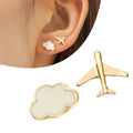Fashion Cute Cloud Airplane Small Earrings | Creative Sweet Dripping White Earrings for Women