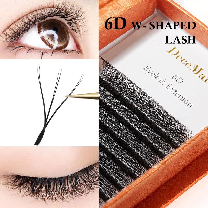 DeceMars 6D-W Shaped Eyelash Extensions | Salon-Grade Volume Lashes