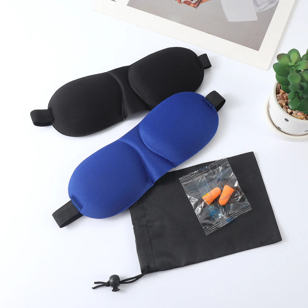 3D Sleep Mask for Travel and Nap | Lightweight Eye Cover with Storage Bag and Earplugs
