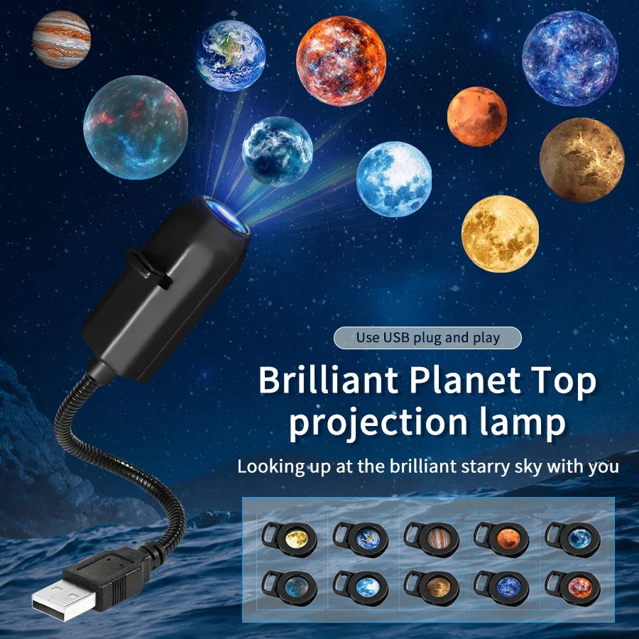 USB Plug Projection Lamp | Planet Halloween Christmas Theme Ceiling Decoration