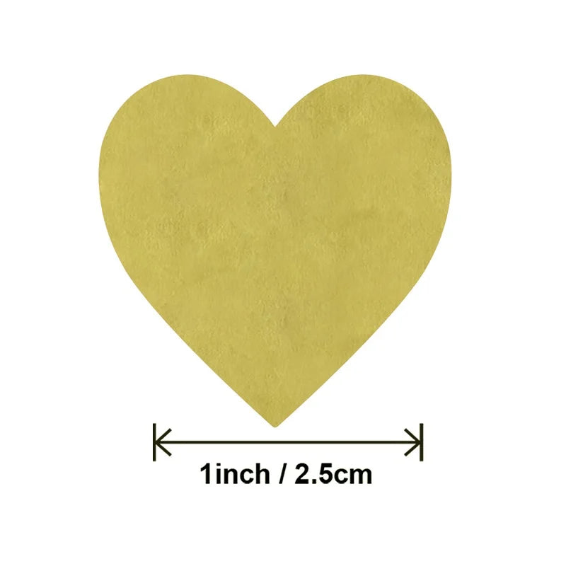 100-500PCS Thank You Stickers | Heart Shaped Merci Labels for Packaging and Gifts
