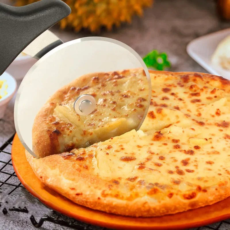 Stainless Steel Pizza Cutter Wheel | Kitchen Pastry Roller Scissor