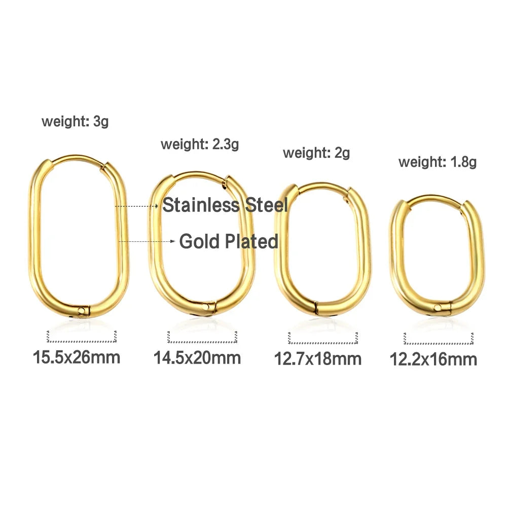 LUXUSTEEL Simple Hoop Earrings | Anti-Allergy Stainless Steel for Women