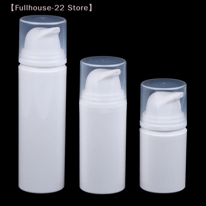 15ml 30ml 50ml Airless Pump Bottles | Refillable White Plastic Lotion Dispenser