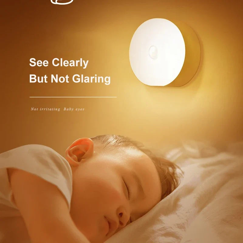 8LED Motion Sensor Night Light | USB Rechargeable Automatic Night Lamp for Bedroom