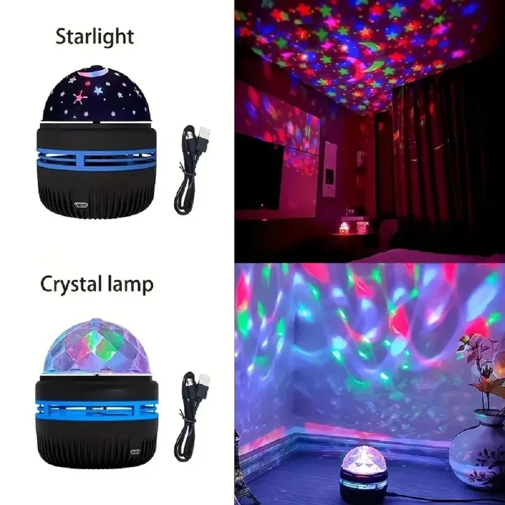 Starry Sky Projector Night Light | USB LED Moon and Stars Room Lamp