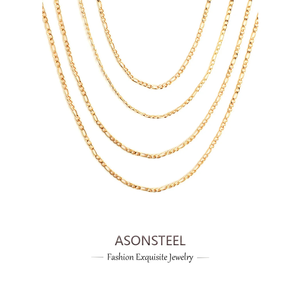 ASONSTEEL Stainless Steel Cuban Link Chain Necklace | Gold Unisex Trendy Jewelry