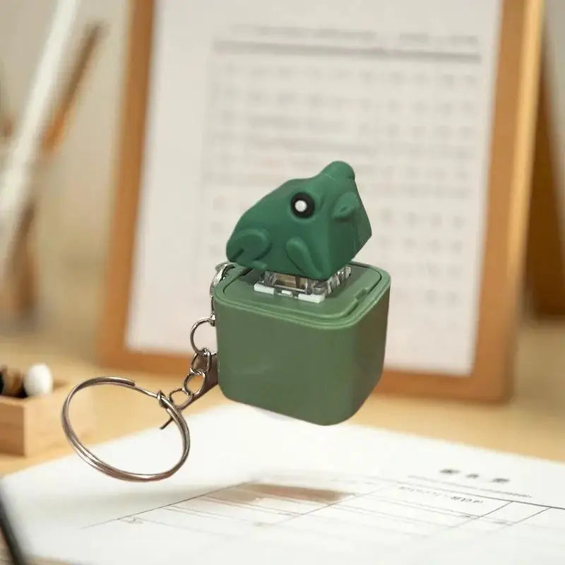Funny Croaking Frog Keychain | Rechargeable Fidget Clicker with LED Light
