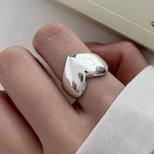 VENTFILLE 925 Sterling Silver Irregular Ring | Geometric Minimalist Jewelry for Women