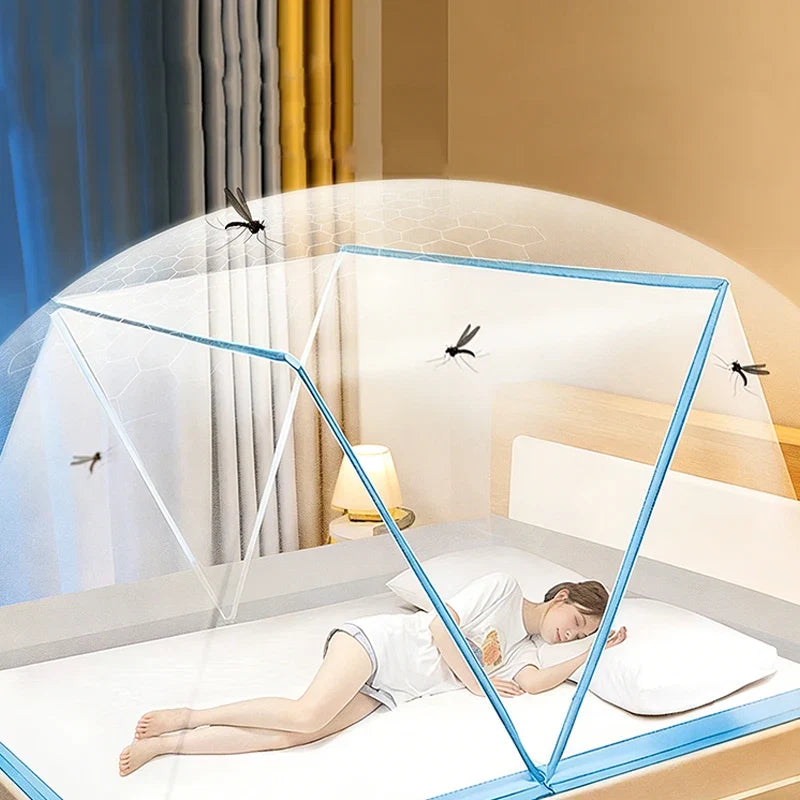 Foldable Mosquito Net for Bed | 3-Point Foldable Design with Good Ventilation