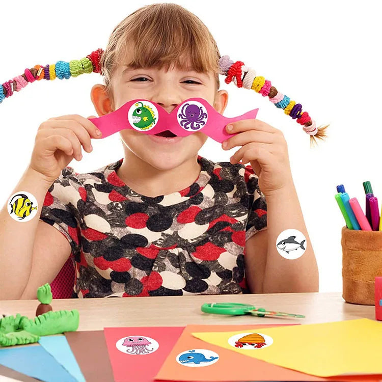 500pcs Cute Sea Animal Stickers for Kids | Reward Labels and Scrapbooking Decorations