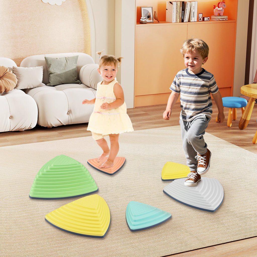 Set of 11 Stepping Stones for Kids Non-Slip Balance Stones with Storage Bag