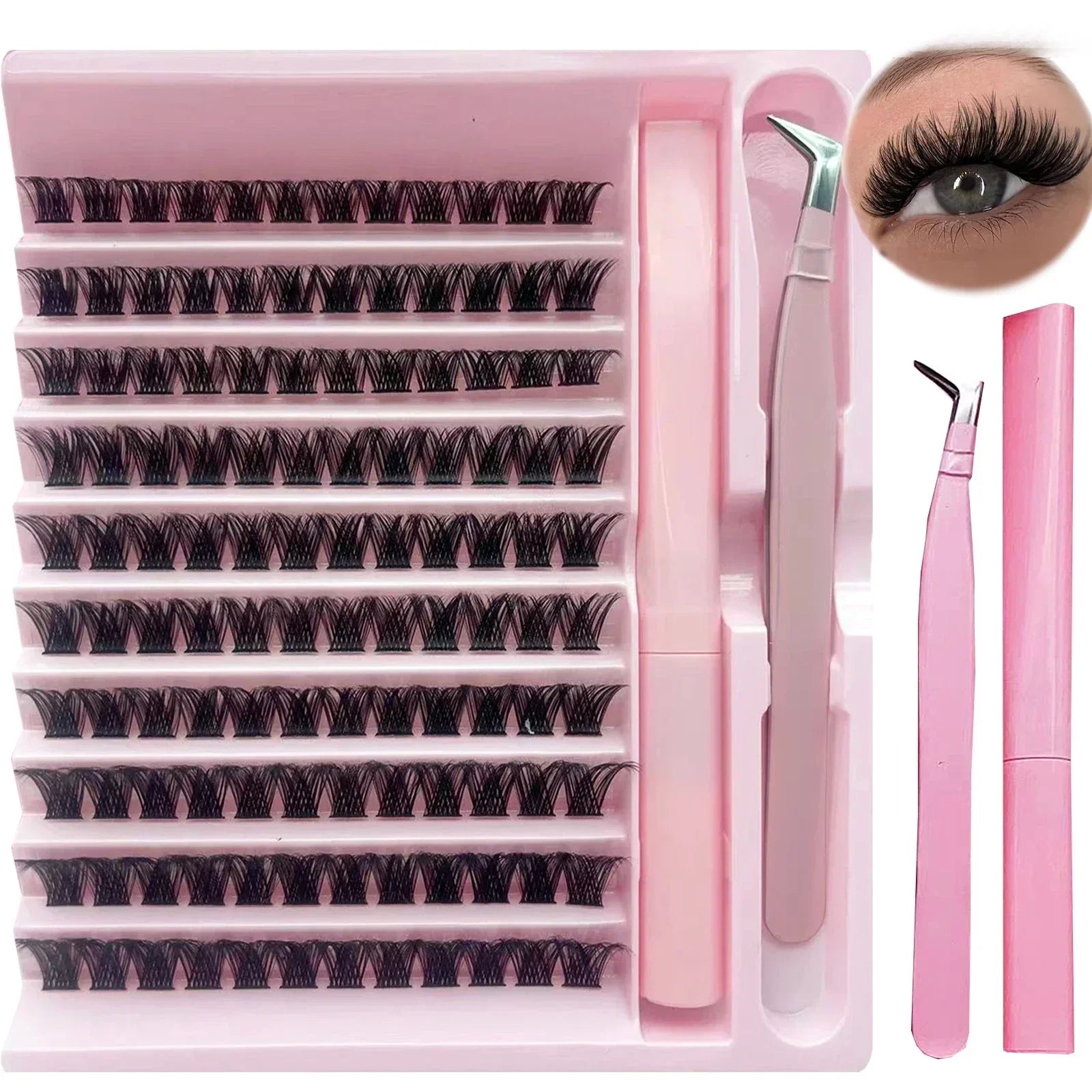 DIY Cluster Lashes 120pcs | Natural PBT Material 2-in-1 Set