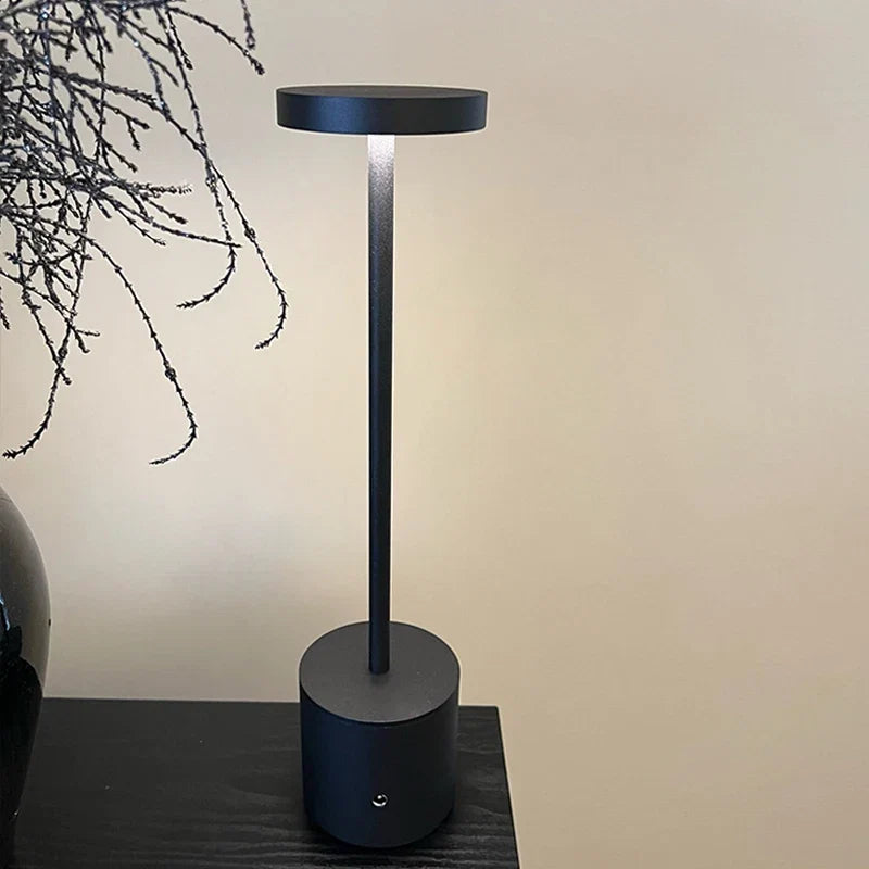 Aluminum Alloy Rechargeable LED Table Lamp | Touch Dimming Night Light for Reading and Camping