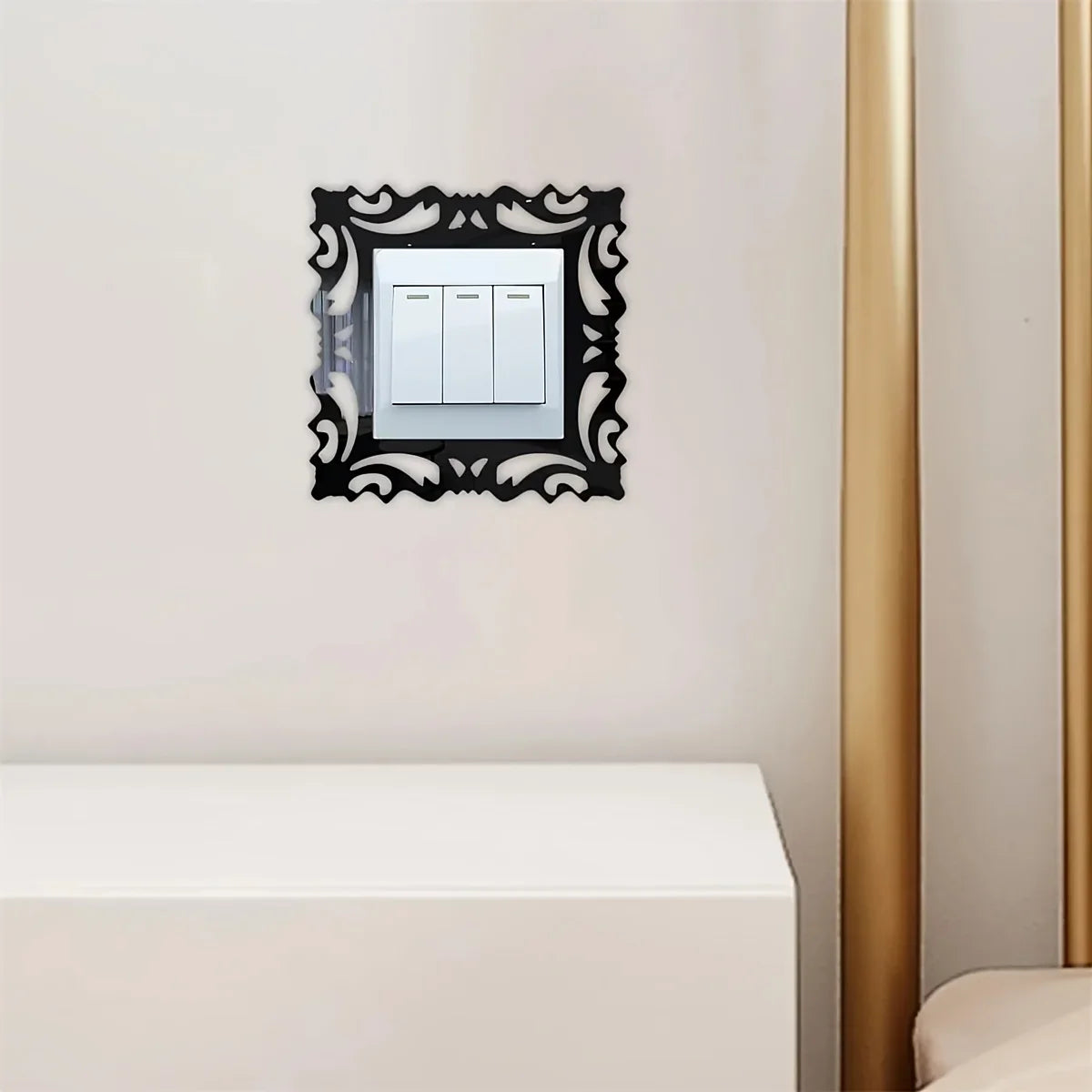 Mirror Style Switch Decals | 4 Pack Decorative Wall Stickers for Living Room