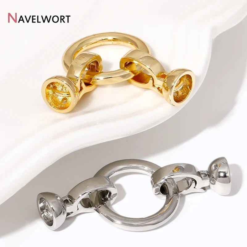2/4/6Pcs Gold Color Round Jewelry Clasps | Locks For Bracelet Necklace Making Supplies