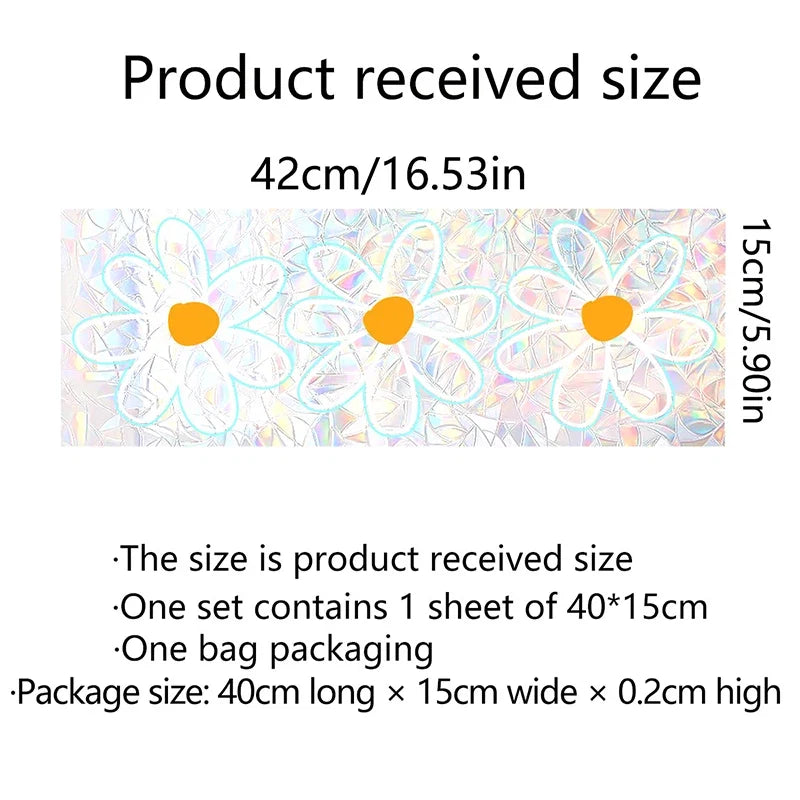 Daisy Flower Sun Catcher Stickers | Self Adhesive PVC Window Decal Suncatcher Rainbow Maker