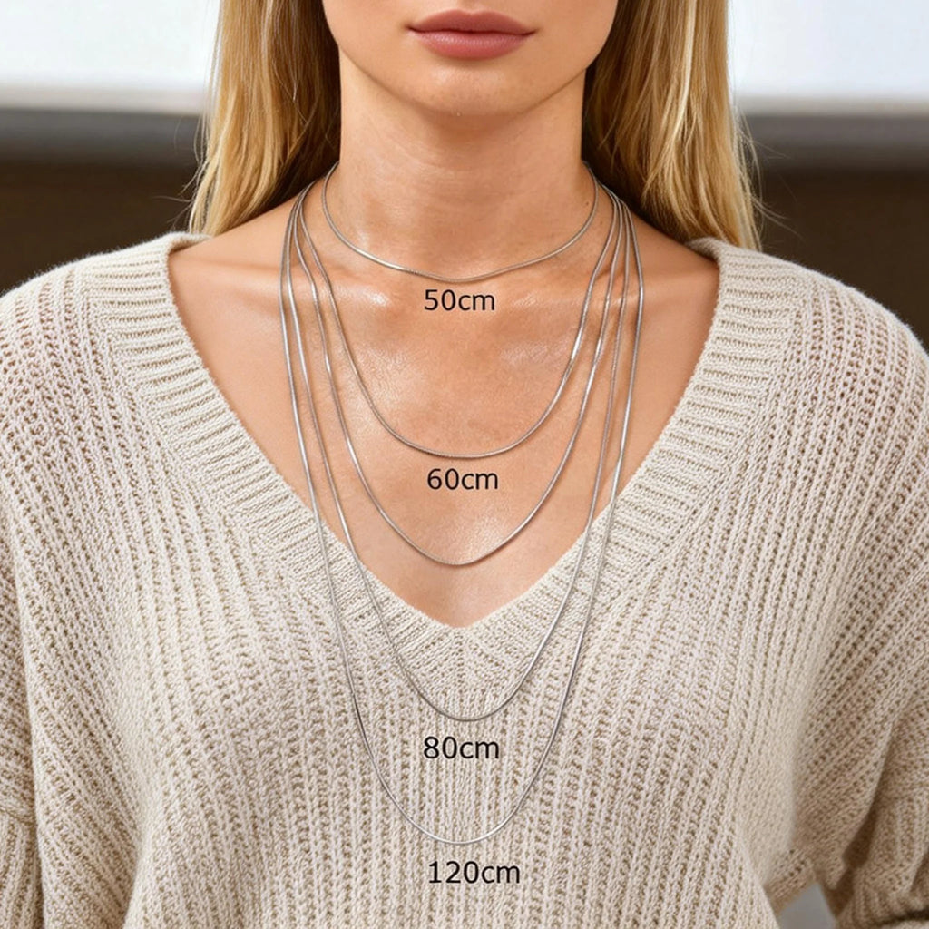 Stainless Steel Gold Square Snake Chain Necklace | Unisex Minimalist Jewelry