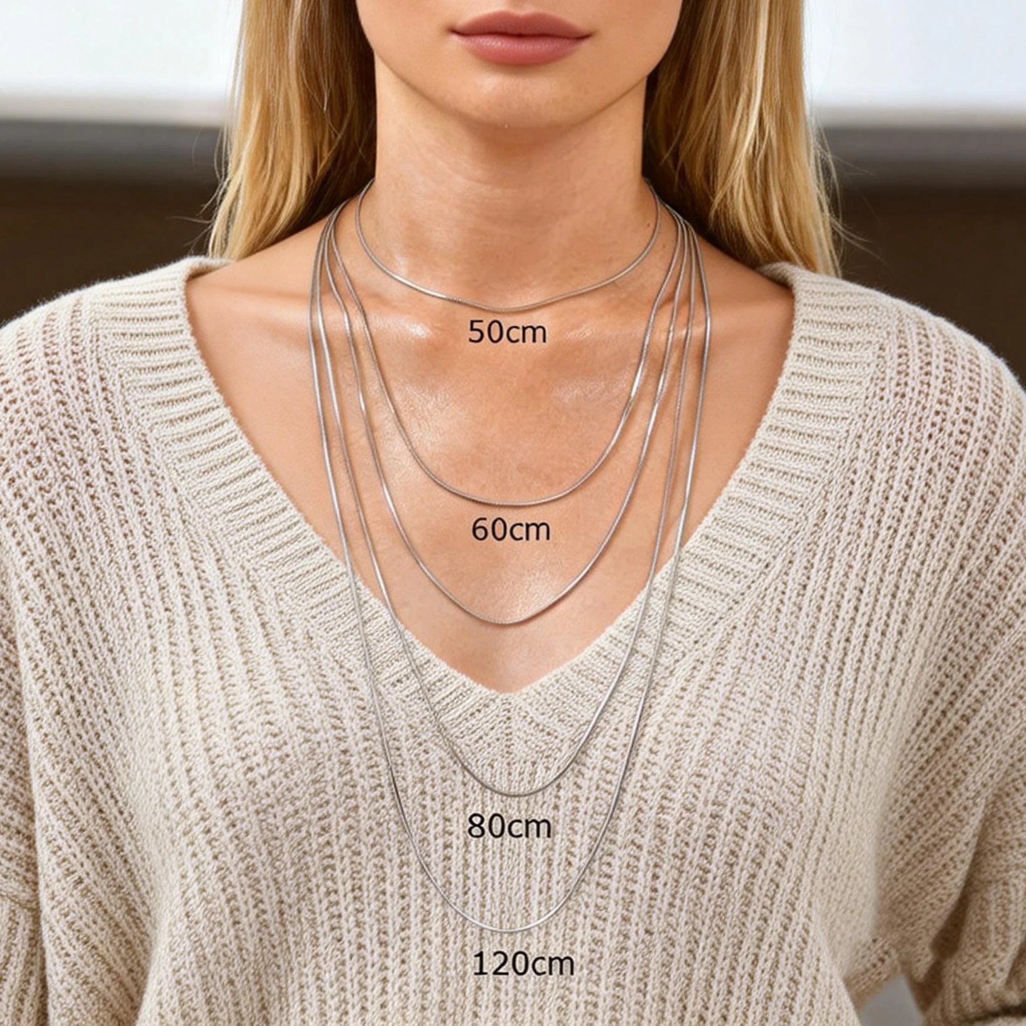 Stainless Steel Gold Square Snake Chain Necklace | Unisex Minimalist Jewelry