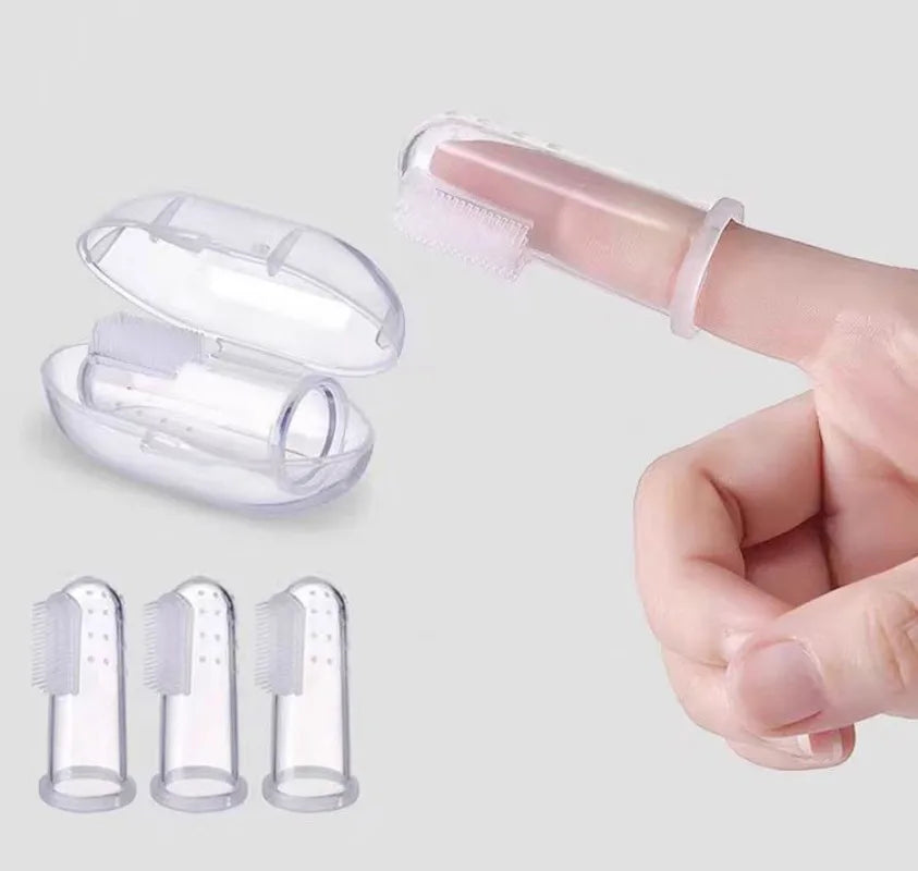 Silicone Soft Pet Finger Cuff Toothbrush | Dog & Cat Teeth Cleaning Tool