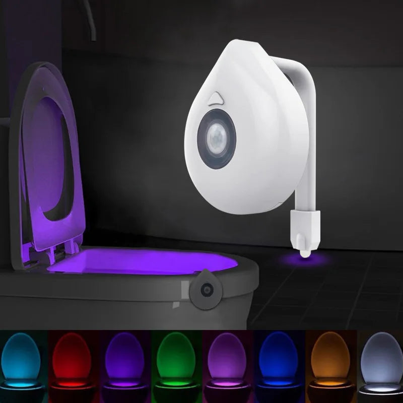 Toilet Motion Sensor Light | 8 Color Changing PIR LED Night Light for Bathroom