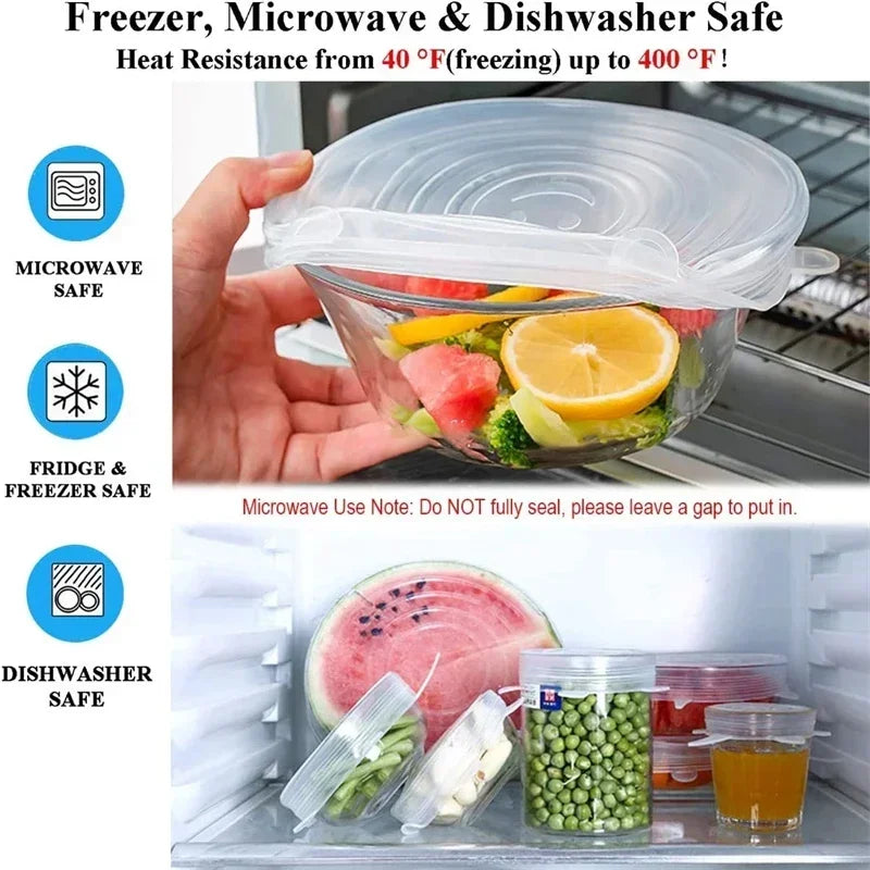 Silicone Stretch Lids | Reusable Food Covers for Bowls, Pots, and Containers