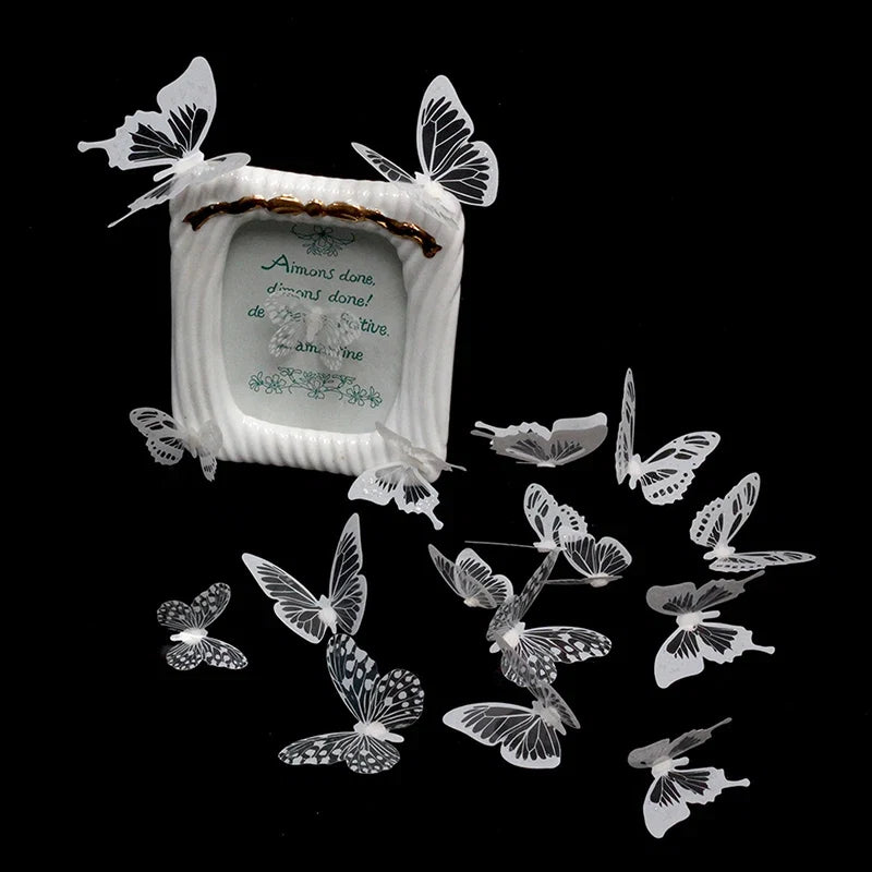 18pcs Black and White Butterfly Wall Stickers | Elegant PVC Decals for Home Decor
