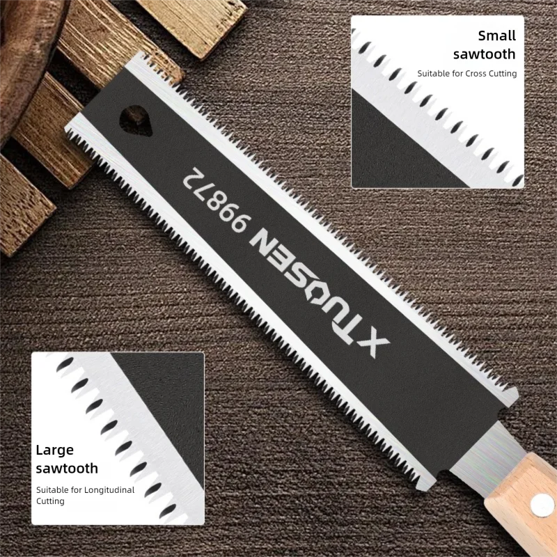 6-Inch Double-Sided Hand Saw | Flexible Flush Cutting Saw for Woodworking